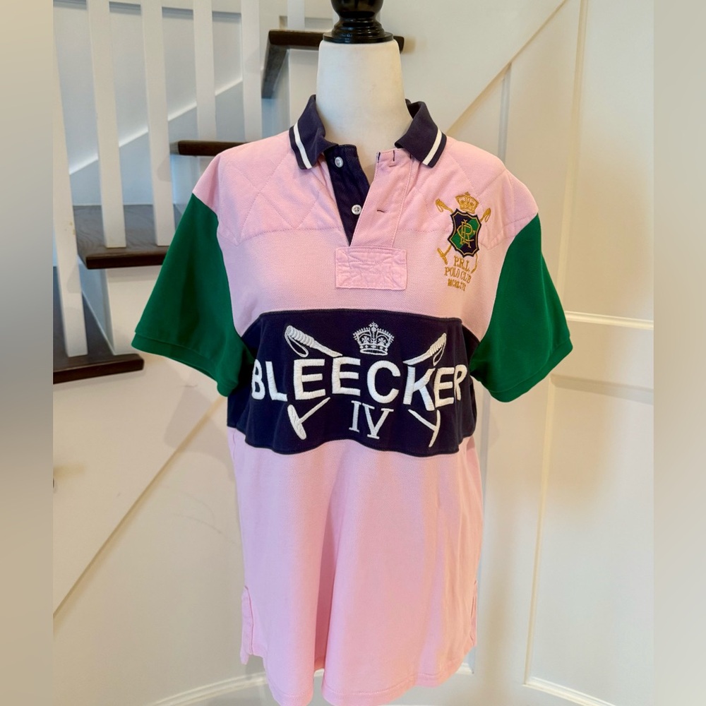 Pink Polo Ralph Lauren Rugby Shirt Size Medium